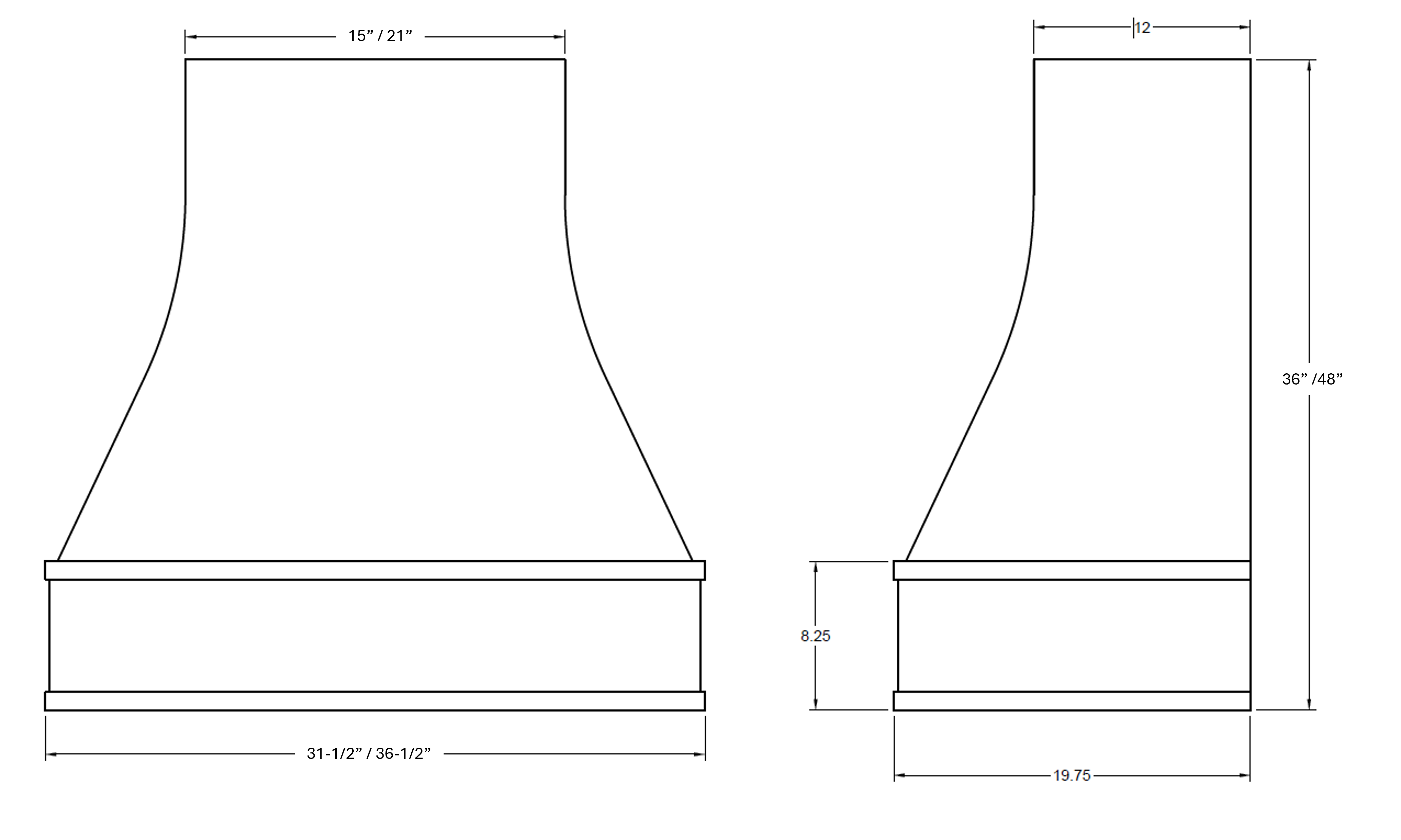 Ashley Range Hood with Stainless Steel Liner and Modern Trim