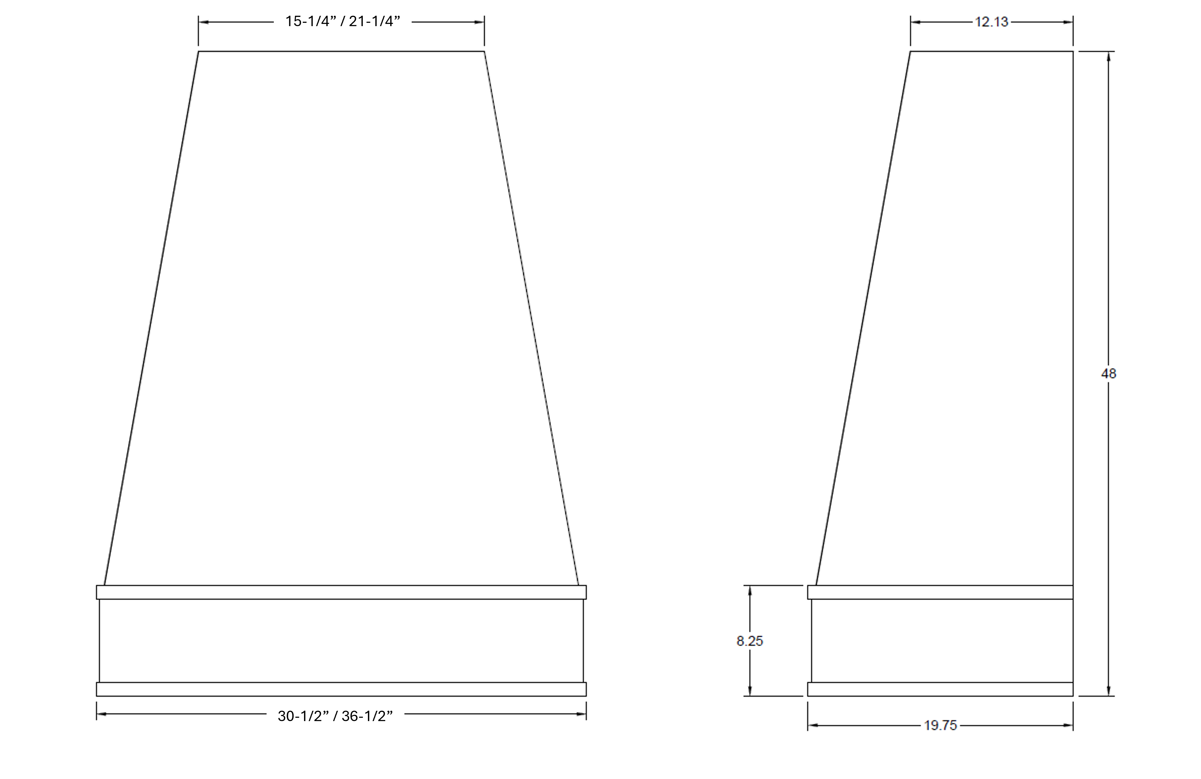 Kelsey Range Hood with Stainless Steel Liner and Modern Trim