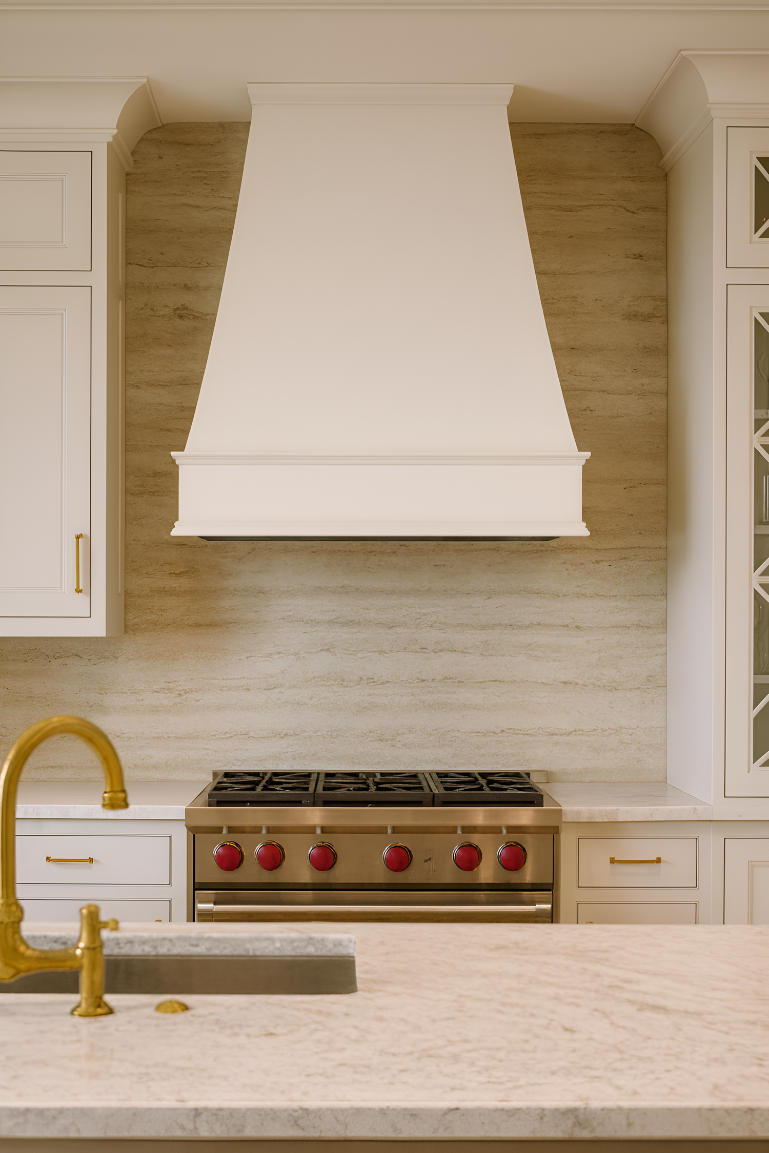 Kelsey Range Hood with Stainless Steel Liner and Traditional Trim